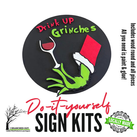 DO-IT-YOURSELF Sign Kit - Drink Up Grinches