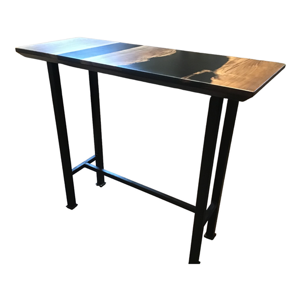 Show Stopper Walnut Console Table with Black Epoxy
