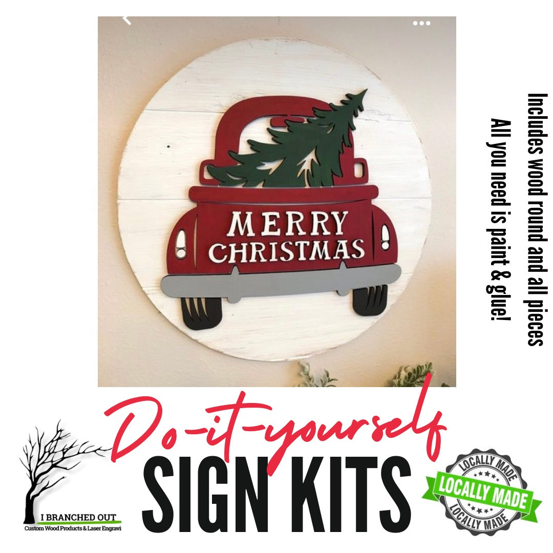 DO-IT-YOURSELF Sign Kit- Merry Christmas Truck