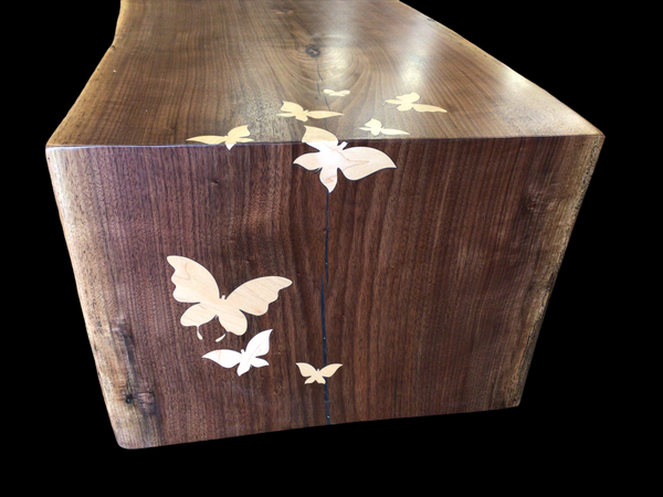 Butterfly Walnut Waterfall Bench / Table